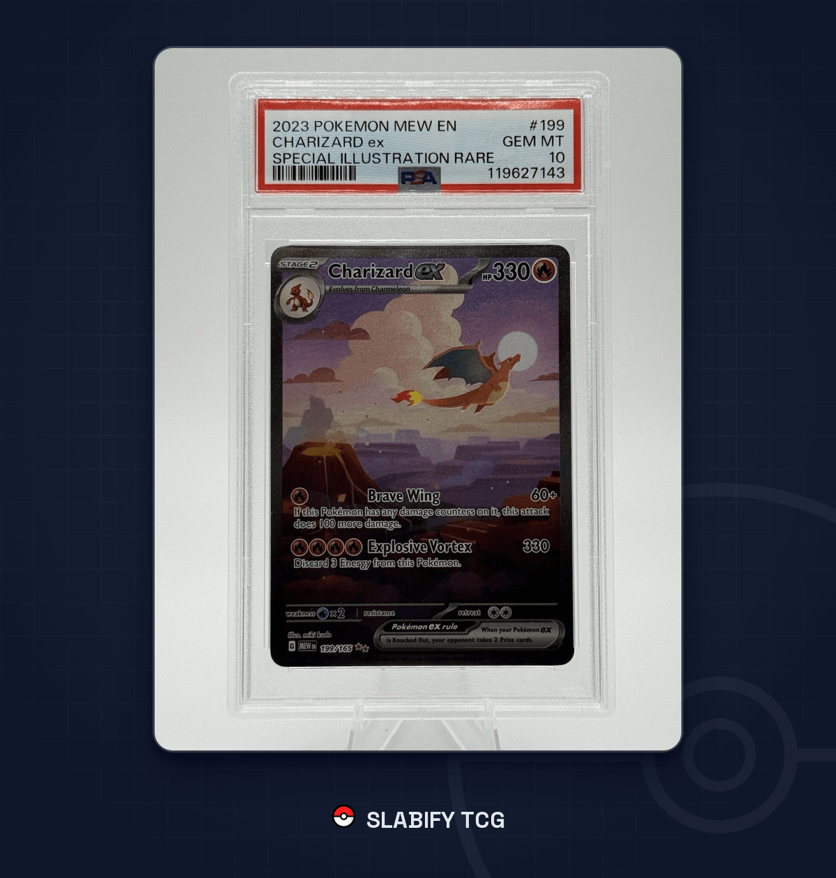 Charizard EX 199/165 Special Illustration Rare 151 Mew English PSA 10