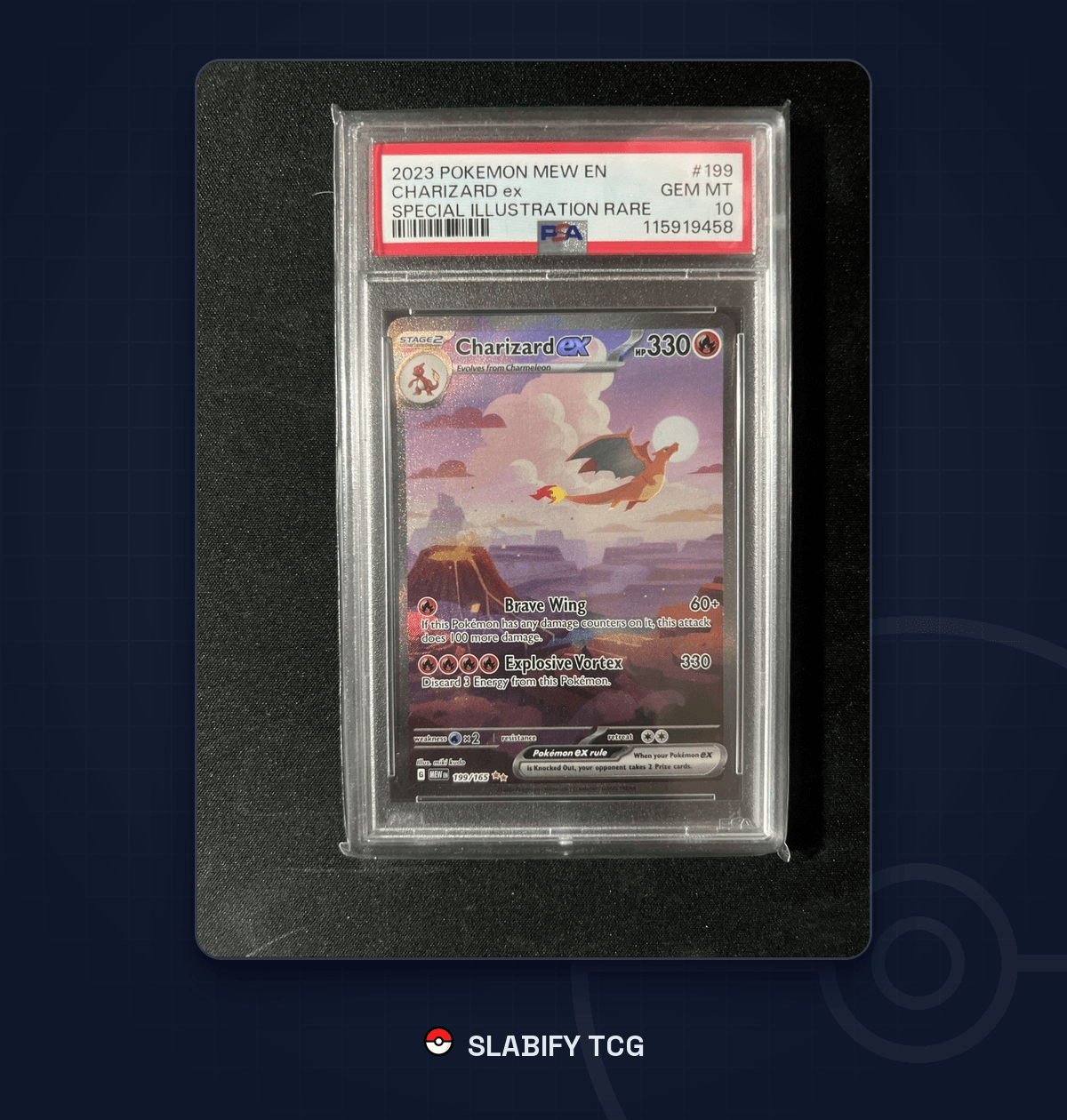 Charizard EX SIR 199/165 Scarlet & Violet 151 PSA 10