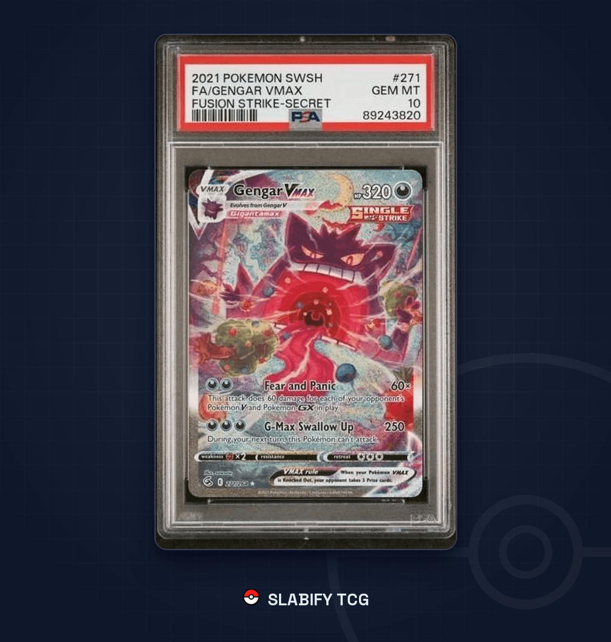 Gengar VMAX 271/264 Alternate Art Fusion Strike PSA 10