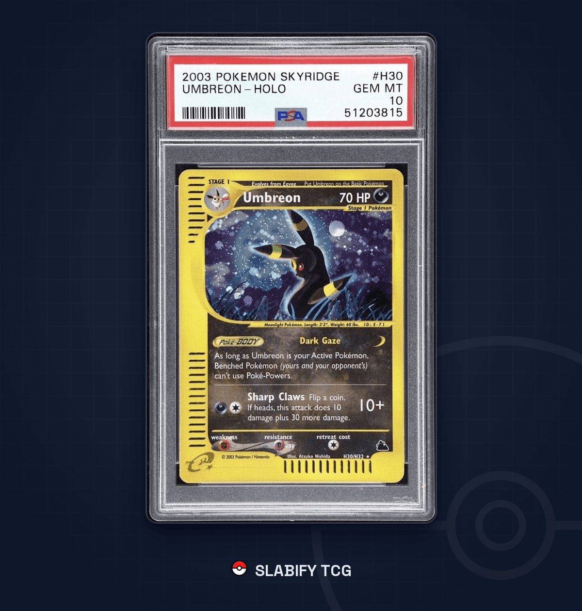 Umbreon Holo H30 Skyridge 2003 PSA 10