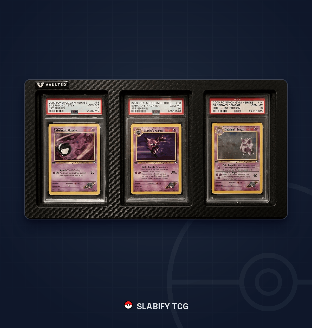 Sabrina's Gastly, Haunter And Gengar 1st Edition Trio PSA 10
