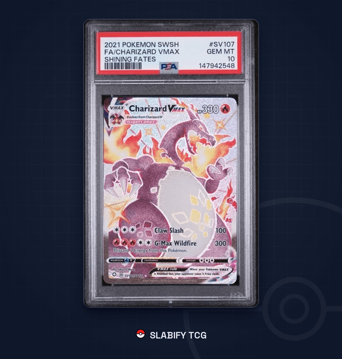 Charizard VMAX Sv107/Sv122 Shining Fates Shiny Vault PSA 10